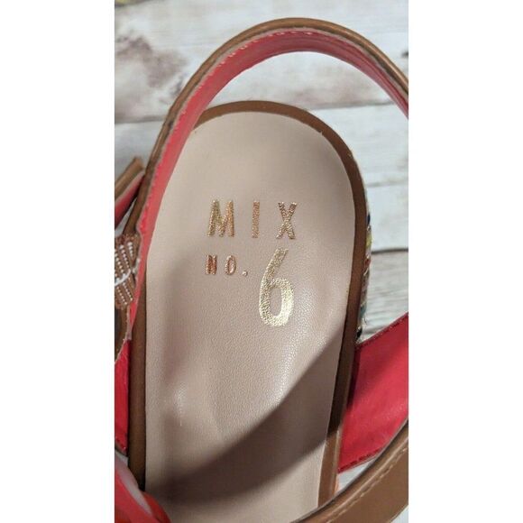 Mix No.6 Cammie Womens Size 8.5M Multicolor Chevron Wedge Heel Espadrille Sandal - Picture 8 of 11